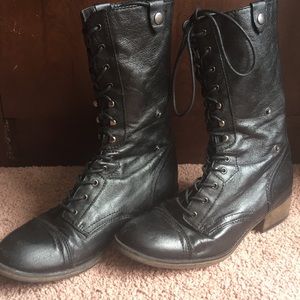 Black combat boots